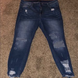 Charlotte Russe Straight leg ankle ripped Jeans